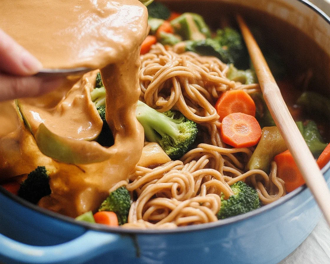 A variety of colorful one pot vegan meals, including curry, pasta, and stew.