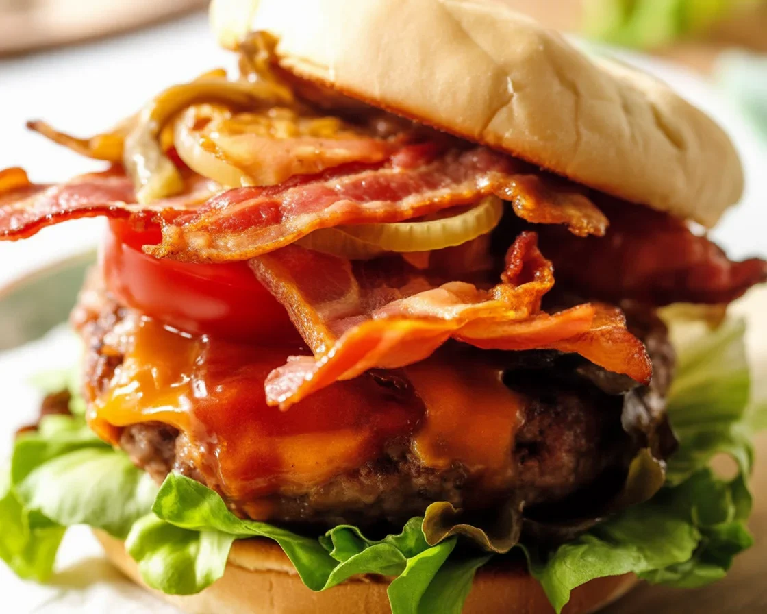 Juicy grilled hamburgers made using a simple BBQ burger recipe.