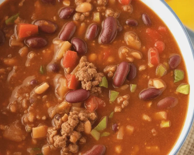 Delicious homemade chili with ground beef, beans, and fresh tomatoes in a bowl.