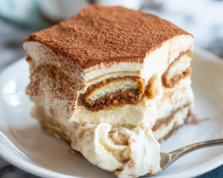 Simple tiramisu dessert with ladyfingers, mascarpone, and coffee layers.