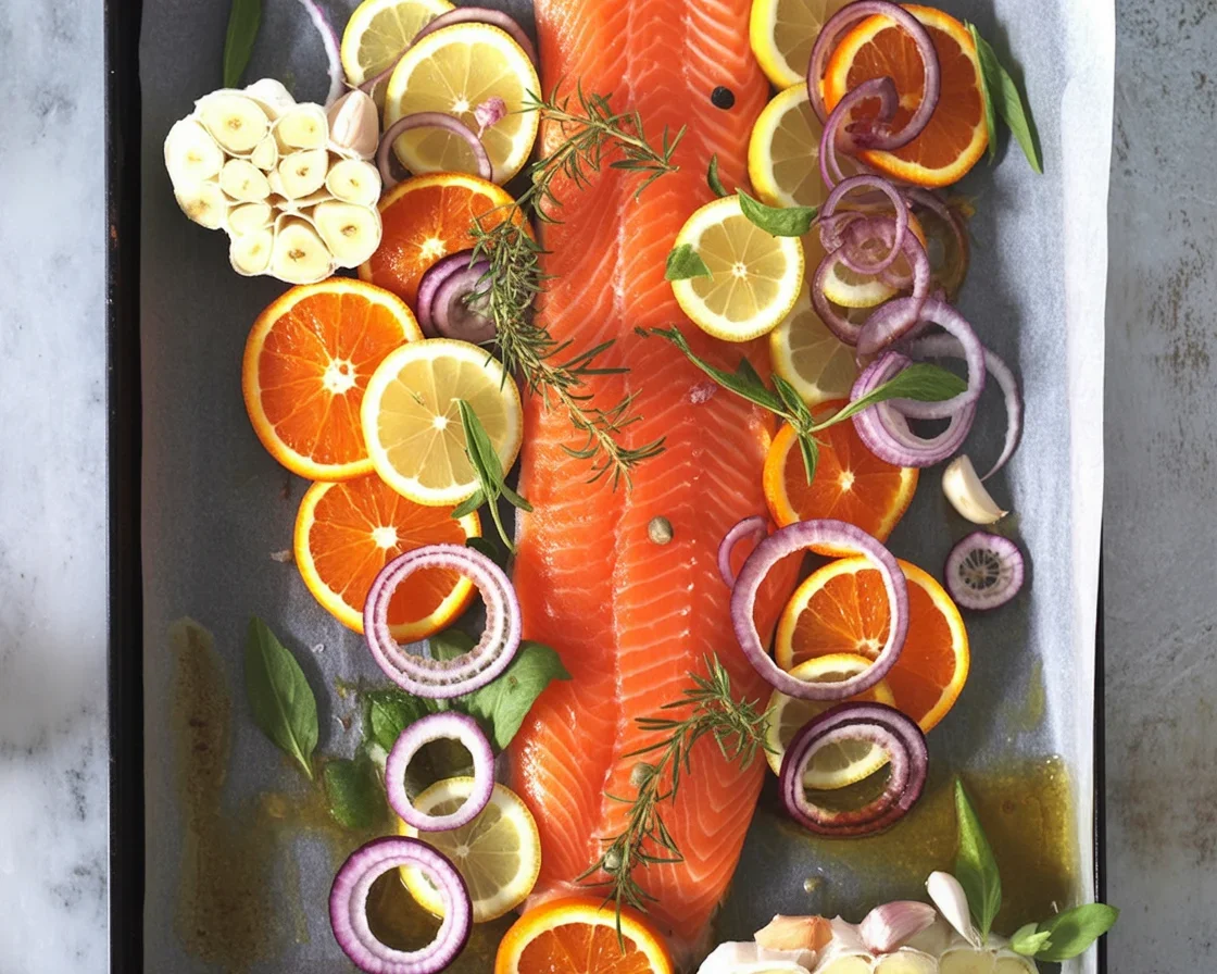 Crisp Sauvignon Blanc and fruity Pinot Noir paired with salmon dinner.