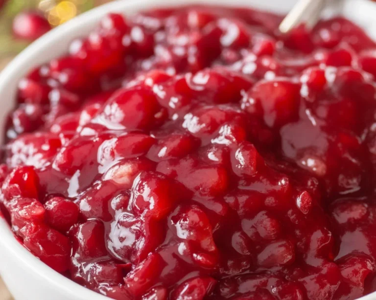 Delicious homemade cranberry sauce made with fresh cranberries and orange juice.