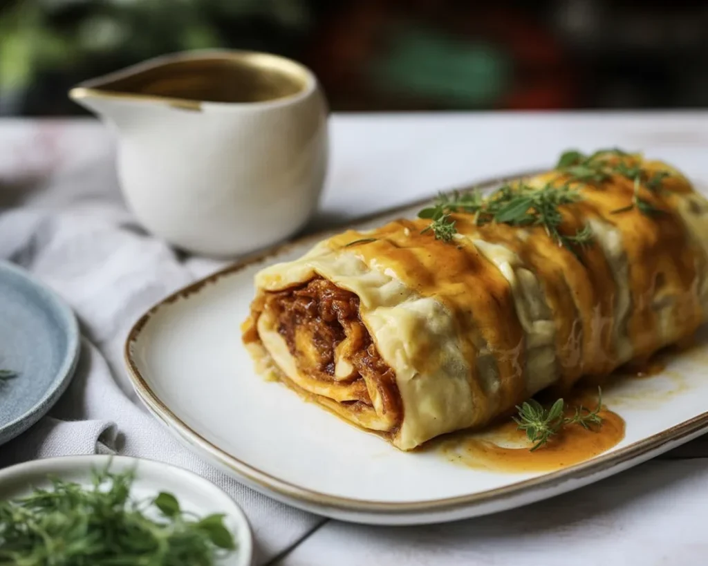 Delicious vegan Christmas dinner with colorful plant-based dishes and festive decorations.