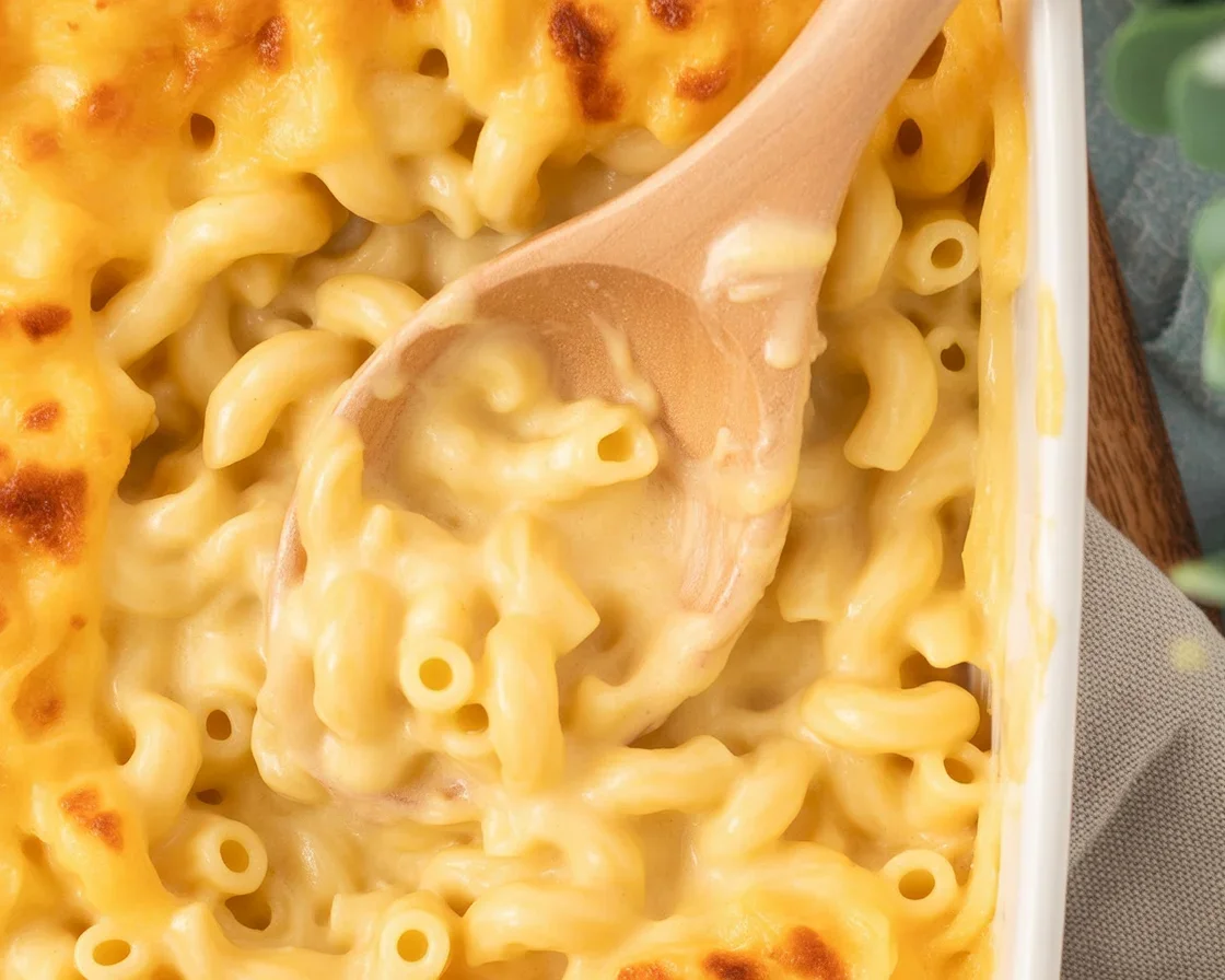 Bowl of Tini's Mac and Cheese featuring corkscrew pasta and a blend of cheese.